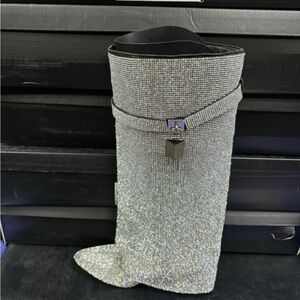 Women's Silver Rhinestone Boots